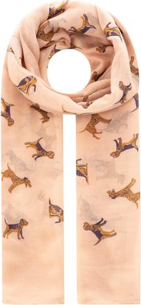 Zwillingsherz Schal ZWILLINGSHERZ Hund, Damen, pink, Web, Obermaterial: 100% Polyester, Modet&uuml;cher Schal, Hundemotiv, leichtes Material