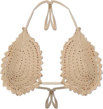 The Attico Il Primo Bagno Bikini Top - Dames - Bikinis - Beige - S - Katoen - Badmode