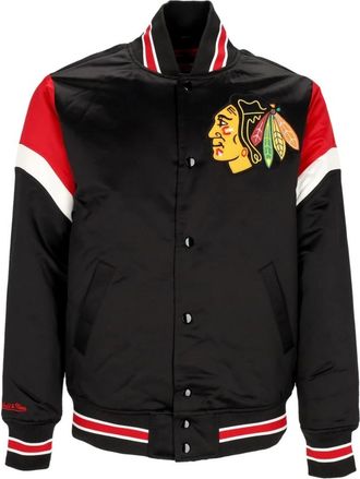 Mitchell & Ness Chicago Blackhawks Bomberjack NHL Teamkleuren - Heren - Bomber jackets - Zwart - XL - Polyester - Jassen