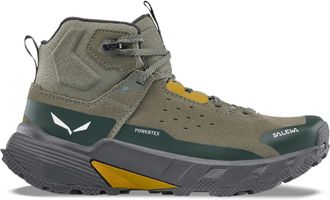 Salewa Mens Pedroc 2 Leather Mid Powertex Hiking Boots Green 10.5