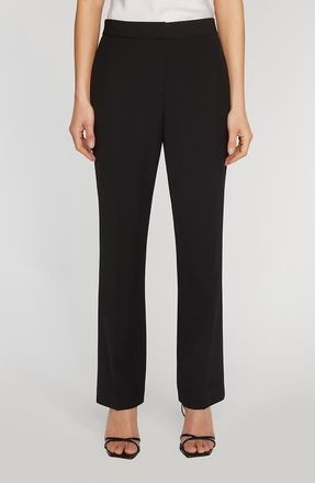 Elie Tahari The Sylvie High Waist Straight Leg Pants in Noir at Nordstrom, Size 12