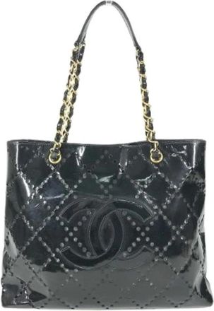 Chanel Pre-owned Vintage Tote Bag - Dames - Vintage Shopper - Zwart - ONE Size - Leer - Vintage