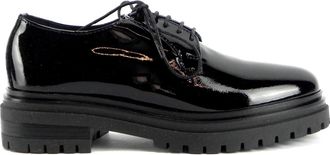 &Egrave; Mia Derby Vernice - Dames - Veterschoenen - Zwart - 38 EU - Leer - Schoenen