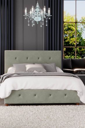 Laurence Llewelyn-Bowen Hesper Ottoman Storage Bed in Plush Velvet Fabric, Custom Made in Duck Egg Blue | Size: Super King