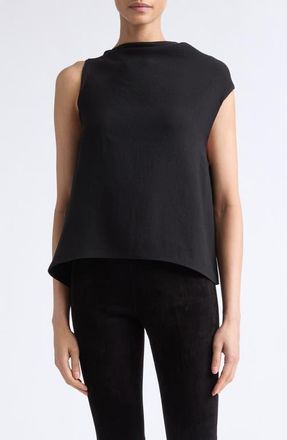Vince Asymmetric Drape Sleeveless Top in Black at Nordstrom, Size Xx-Small