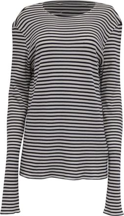 Maison Margiela Maison Martin Margiela Striped Sweater in Navy Blue Cotton