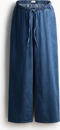 H&M MAMA Denimhose mit Kordelzug - Blue