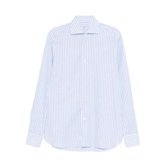 Borriello Casual Shirts, male, Blue, Size: 3XL Striped Button Shirt