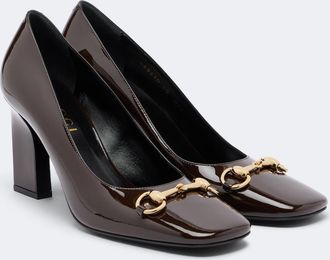 Gucci Signora Horsebit patent leather pumps