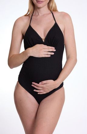 Cache Coeur Maternity Swimsuit Milos in Black at Nordstrom, Size X-Large