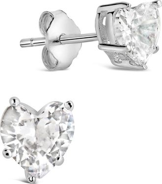 Sterling Forever Sterling Silver 5mm Heart CZ Stud Earrings