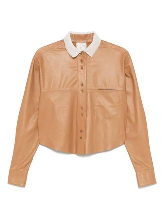 Forte_Forte leather shirt - women - Leather/Polyester - III - Brown