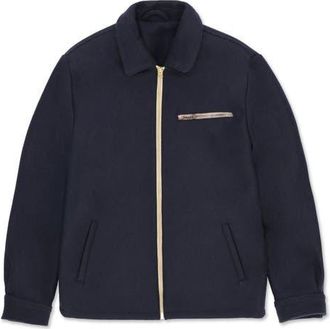 Fortela Superfine Wool Zipper Jacket in Blue at Nordstrom, Size 46 Eu