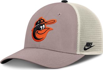 Nike Baltimore Orioles Cooperstown Rise Nike Mens MLB Adjustable Trucker Hat in Brown | NB1L0M6KBBI-L4S