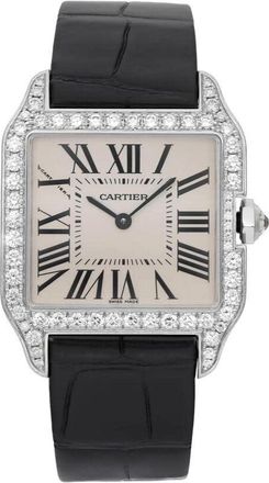 Cartier Pre-owned Cartier Santos Dumont Diamond Silver Dial Ladies Watch WH100251