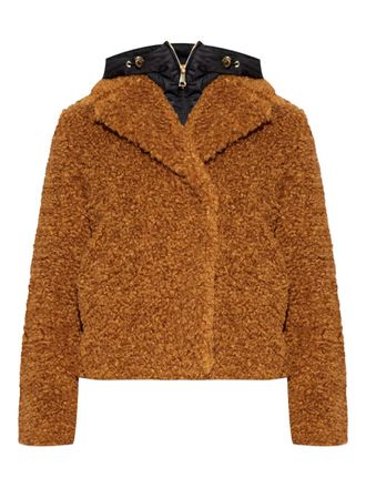 Moncler Barbot hooded-neck jacket - women - Polyester/Polyester/Feather Down - 0 - Brown