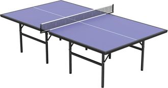 HOMCOM Homcom - Mesa De Ping Pong Plegable Con Red 152,5x274x76cm Acero Y Mdf Azul Tenis De Mesa