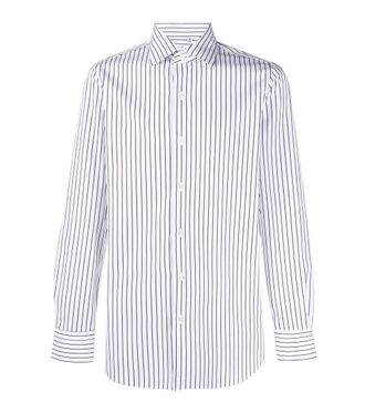 Finamore Sky Blue Regular Stripes Shirt
