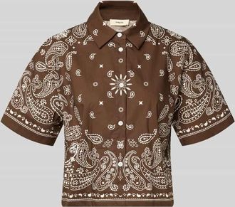 Suncoo Regular Fit Hemdbluse mit 1/2-Arm Modell LUZ in Schoko, Gr&ouml;&szlig;e XS