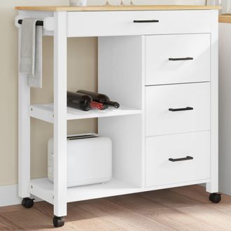 vidaXL Carrito De Cocina Monza Madera Maciza De Pino 84x40x88,5 Cm Vidaxl