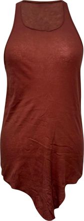 Rick Owens Tank Top in Red Cotton