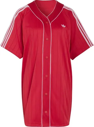 adidas Originals Pinstripe Baseball Minidress in Team Victory Red/white at Nordstrom, Size X-Small