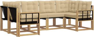vidaXL Conjunto De Sof&aacute;s De Exterior 6 Uds. Y Beige Vidaxl