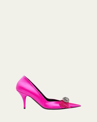 Balenciaga 110mm Avenue Palazzo Embellished Satin Pumps