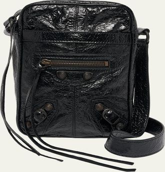 Balenciaga Mens Le City Leather Crossbody Bag