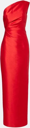 Solace London Kira draped satin cocktail dress