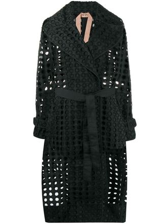 N&deg;21 Cappotto midi traforato - Nero