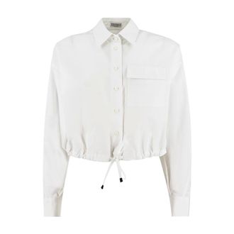 Brunello Cucinelli Dames, Blouses & Shirts, Wit, Maat: XS Katoen