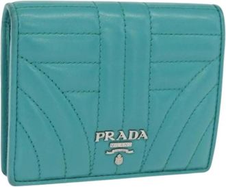 Prada Pre-owned Wallets, female, Green, Size: ONE SIZE Pre-owned Leather Wallet