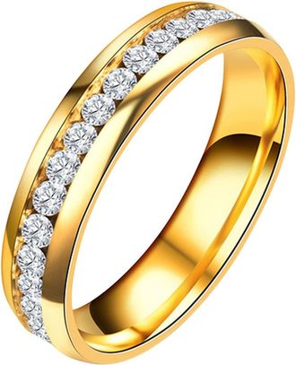 Generic 6MM Titanium Steel Sandblasted Rings Wedding Band For Women Girls Frosted Geometry Size 6 To 13 Mens Ring Set (Gold, 7)