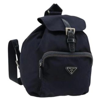 Prada Pre-owned Backpacks, female, Blue, Size: ONE SIZE Pre-owned Vintage Backpack