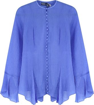 Polo Ralph Lauren Blouse Shirt - Dames - Blouses - Blauw - 2XS - Denim - Overhemden