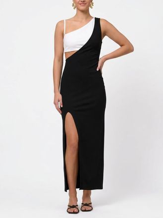 Rachel Roy Phoenix One Shoulder Maxi Gown in Black Eggshell at Nordstrom, Size Xx-Large