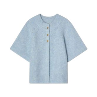 Busnel Vilanie Mohair Cardigan met korte mouwen - Dames - Truien - Blauw - Maat: XS Mohair