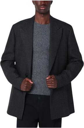 Namacheko Geruite Double-Breasted Blazer - Heren - Blazers - Grijs - S - Jassen