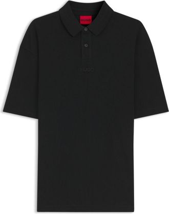 HUGO BOSS Waffle-structured polo shirt in cotton