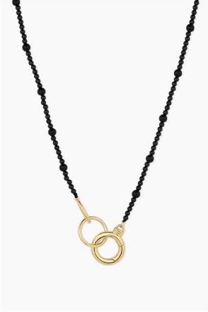Gorjana Womens Power Gemstone Long Beaded Necklace In Black Onyx