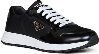 Prada Mens Sneakers Prax 01 Black Re-Nylon Leather Recycled Polyamide Trainers