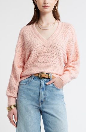 Treasure & Bond Pointelle Dolman Sleeve Sweater in Pink Powder at Nordstrom, Size Xx-Small