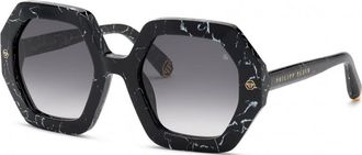 Philipp Plein Womens SPP039M530869 53 Sunglasses - Black - One Size