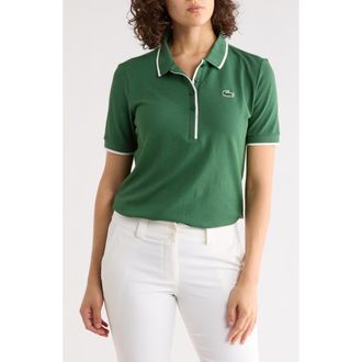 Lacoste Tipped Polo in Green/Flour at Nordstrom Rack, Size 34