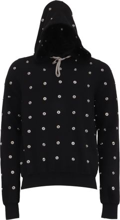 Rick Owens DRKSHDW Granbury Studded Hoodie in Black Cotton
