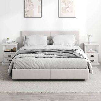Berkfield Home Elegant Bedside Cabinets 2 pcs High Gloss White 43x36x60 cm | Size: 43 x 36 x 60 cm