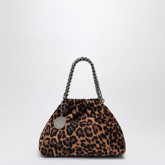 Stella McCartney Falabella Mini Drawstring Bag in leopard velvet