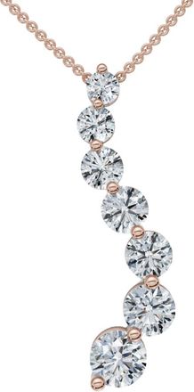 Pompeii3 1/2 - 3 Ct Diamond 7-Stone Journey Pendant 14k Gold Necklace Lab Grown