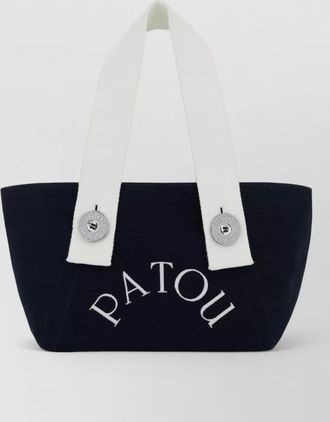 Patou canvas tote bag contrast handles detail